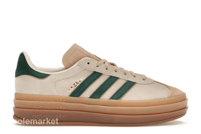 adidas Gazelle Bold Magic Beige Collegiate Green (W) - solemarket.cz