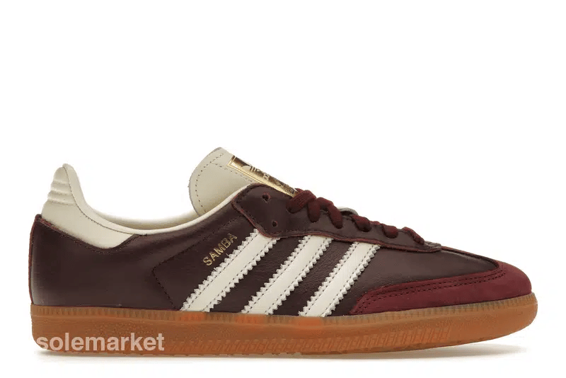adidas Samba OG Maroon Gold Metallic - solemarket